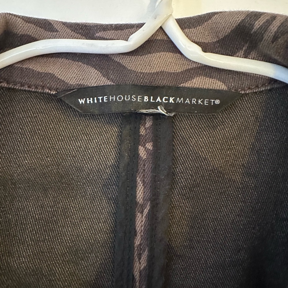 White House Black Market Zebra Print Jean Jacket - Brown and Black - Picture 2 of 5